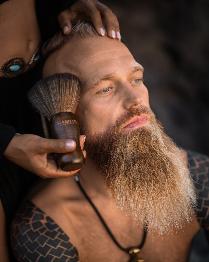 Bearded man portrait photography in Tenerife South during professional grooming session